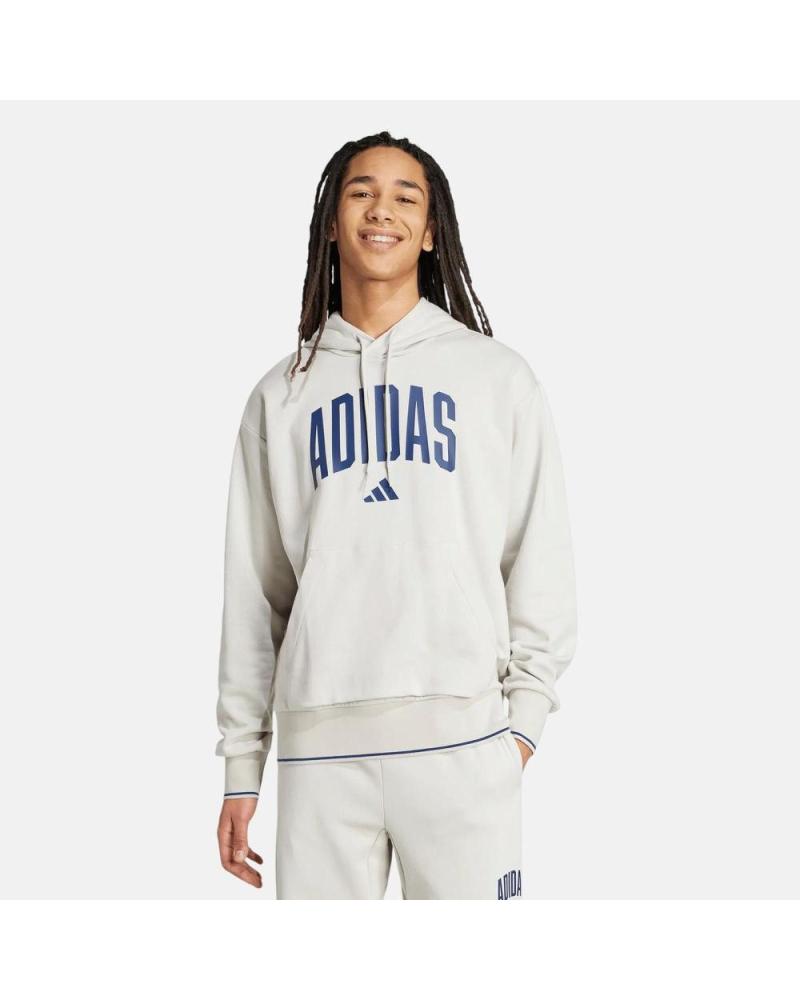 FELPA CON CAPPUCCIO ADIDAS - BEIGE CHIARO NAN