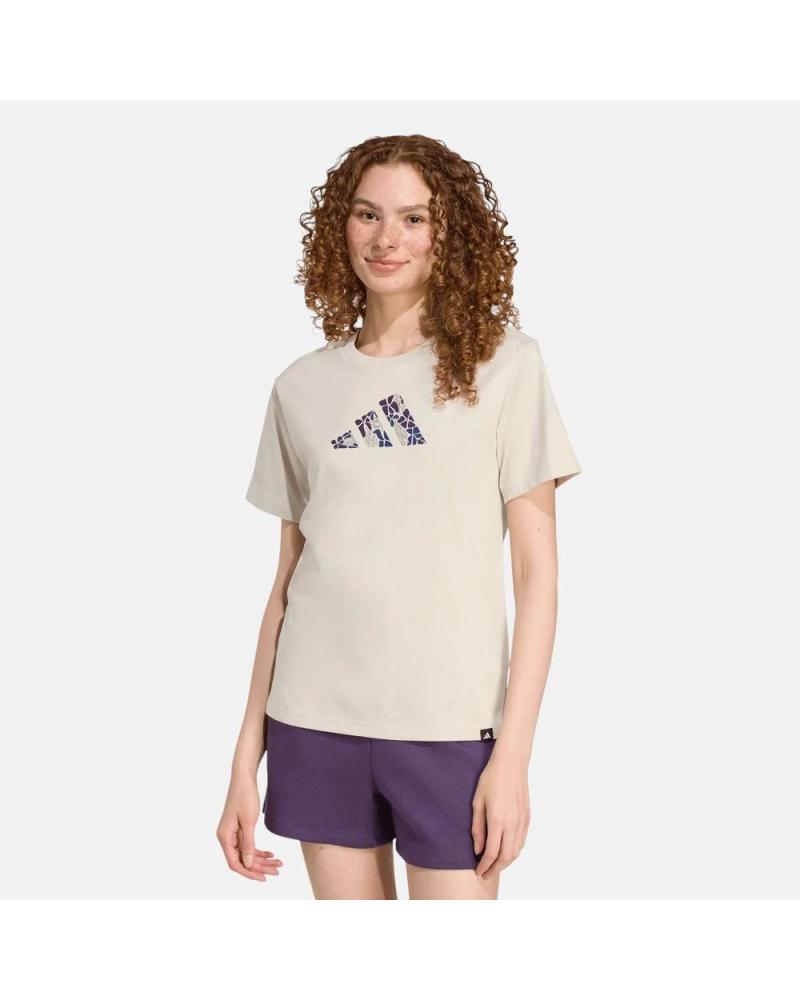T-SHIRT A MANICHE CORTE ADIDAS DA DONNA CON LOGO VIOLA NAN