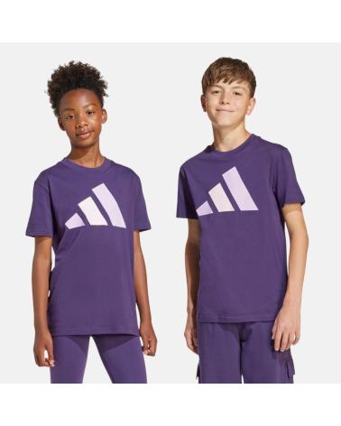 T-SHIRT MANICA CORTA ADIDAS LOGO BLOCCO DI COLORE VIOLA NAN