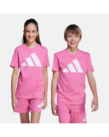 T-SHIRT MANICA CORTA ADIDAS LOGO BLOCCO DI COLORE ROSA NAN