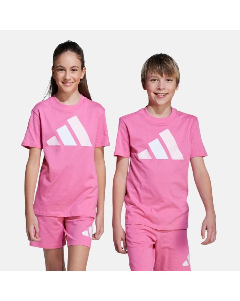 CAMISETA MANGA CURTA ADIDAS LOGO BLOCO DE COR ROSA NAN