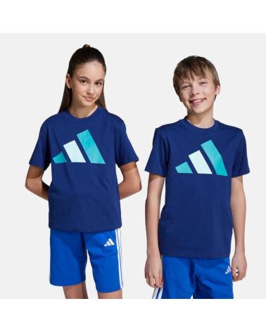 T-SHIRT SPORTIVA ADIDAS CON LOGO PER BAMBINO/A BLU NAN