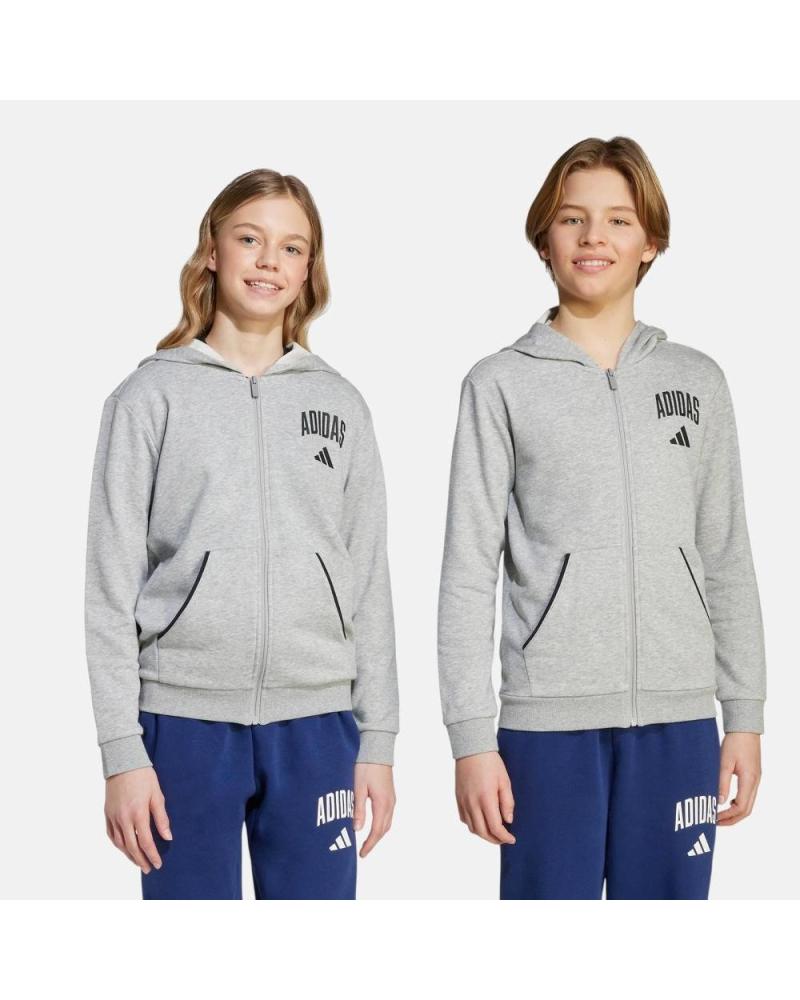 FELPA CON CAPPUCCIO ADIDAS ESSENTIALS GRIGIA NAN