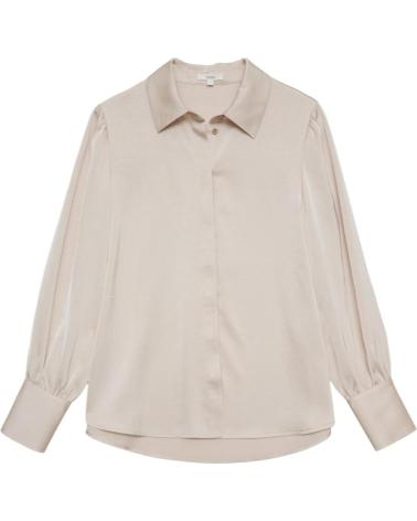 CAMISA BLUSA YERSE DE MANGA LARGA EN TONO CREMA NAN