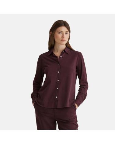CAMICIA YERSE A MANICHE LUNGHE COLORE BORDEAUX NAN