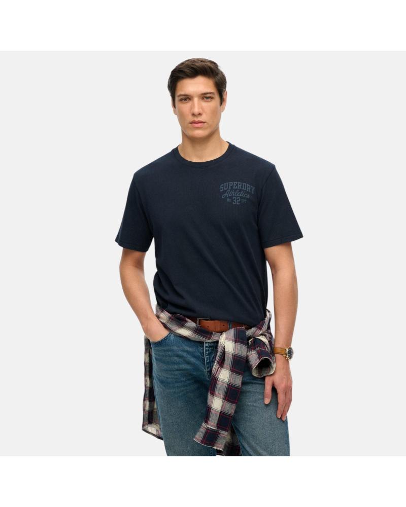 CAMISETA DE MANGA CORTA SUPERDRY CON LOGO SUTIL – AZUL MARINO NAN