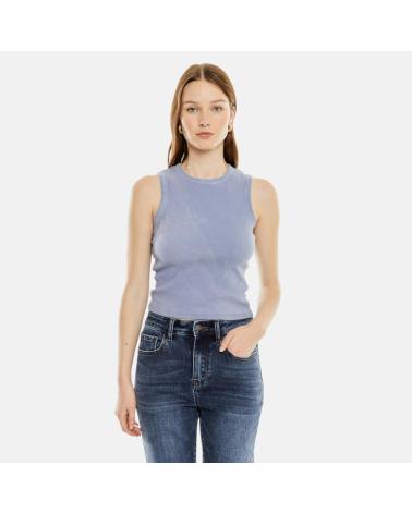 SYSTEM ACTION TOP DE CANALÉ AJUSTADO AZUL PERIWINKLE NAN