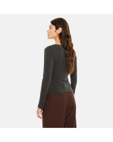 SYSTEM ACTION DARK GREY BASIC LONG SLEEVE T-SHIRT NAN