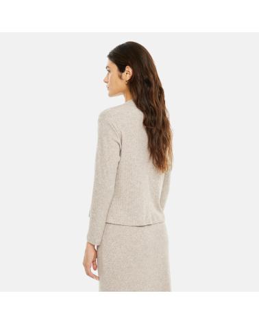 SYSTEM ACTION LONG-SLEEVE T-SHIRT IN LIGHT BEIGE NAN