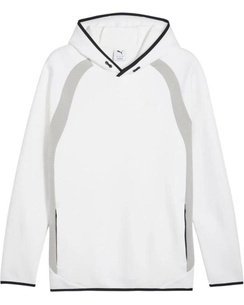 PUMA SUDADERA CON CAPUCHA BLANCA Y GRIS NAN