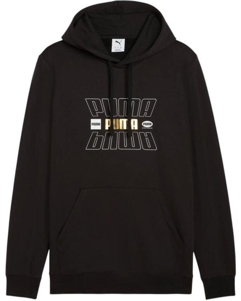 FELPA CON CAPPUCCIO PUMA DA UOMO - NERA NAN