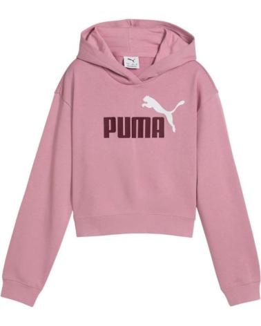 PUMA SWEAT À CAPUCHE COURT ROSE LOGO CONTRASTE NAN