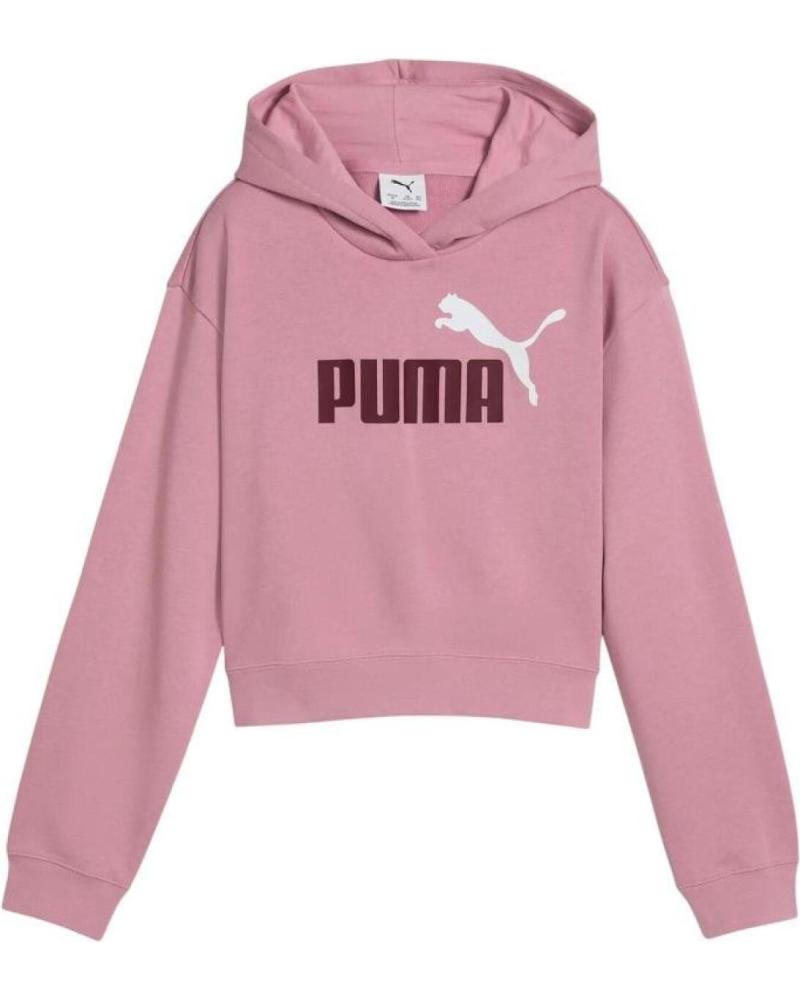 PUMA SWEAT À CAPUCHE COURT ROSE LOGO CONTRASTE NAN
