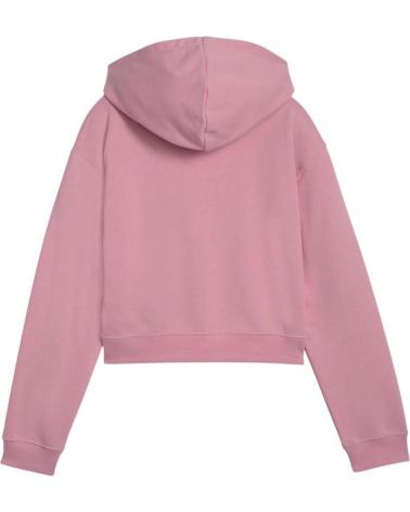 PUMA SWEAT À CAPUCHE COURT ROSE LOGO CONTRASTE NAN