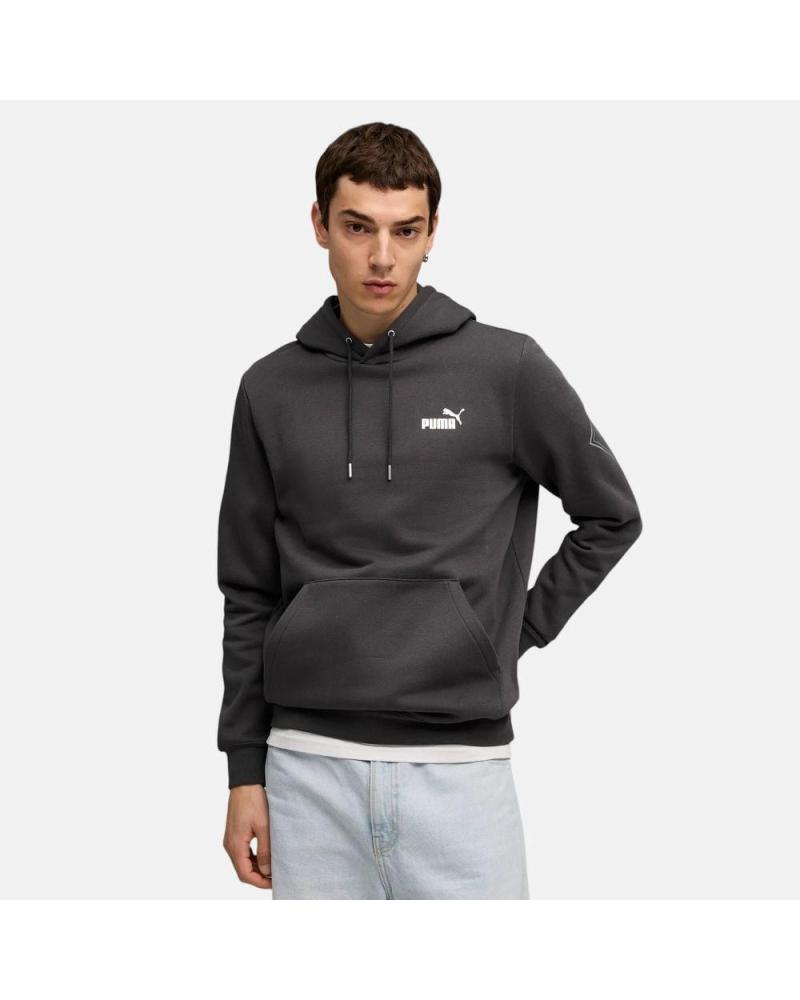 SWEAT À CAPUCHE PUMA ESSENTIALS HOMME AVEC LOGO - GRIS FONCÉ NAN