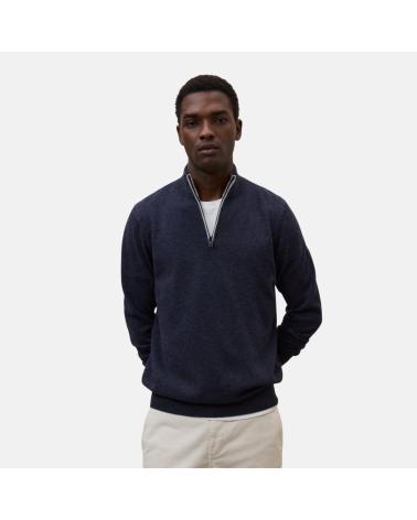 MAGLIONE ECOALF CON ZIP A COLLO ALTO BLU MARINO NAN