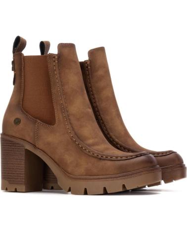 REFRESH 172915 BOTINES CAMEL DE TACÓN ANCHO Y PLATAFORMA PARA MUJER CAMEL