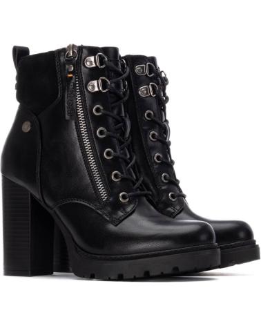 BOTÍN REFRESH 17292601 NEGRO CON CORDONES Y TACÓN ANCHO NEGRO