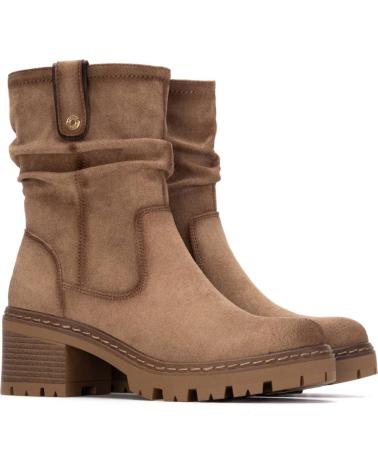 BOTAS REFRESH 173021 BEGE COM SOLA TRATORADA E DETALHE FRANZIDO BEIGE