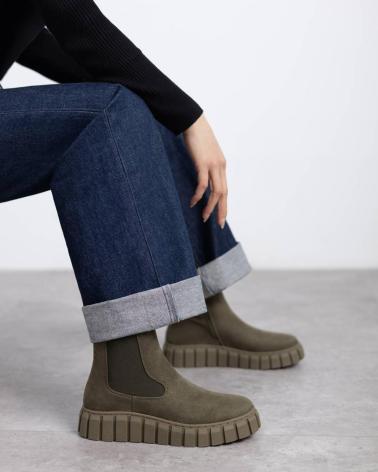 REFRESH CHELSEA BOOTS 173088 KAKI MIT PROFILSOHLE KAKI