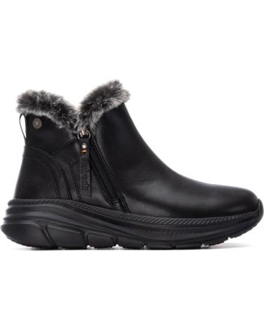 REFRESH STIEFELETTEN 173205 SCHWARZ MIT FELLFUTTER UND PLATEAU NEGRO