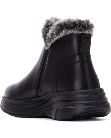 REFRESH STIEFELETTEN 173205 SCHWARZ MIT FELLFUTTER UND PLATEAU NEGRO