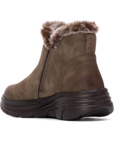 REFRESH STIEFELETTEN 173205 TAUPE MIT FELLFUTTER UND PLATEAU TAUPE