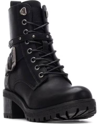 REFRESH 173247 BOTÍN MILITAR NEGRO CON CORDONES Y TACHUELAS NEGRO