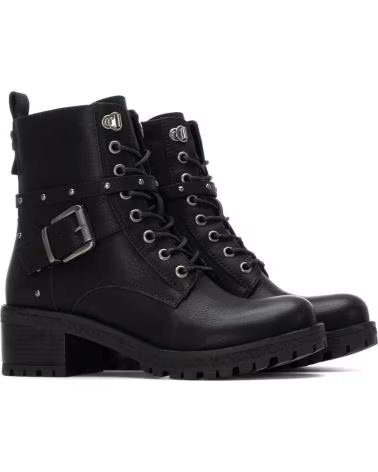REFRESH 173247 BOTÍN MILITAR NEGRO CON CORDONES Y TACHUELAS NEGRO