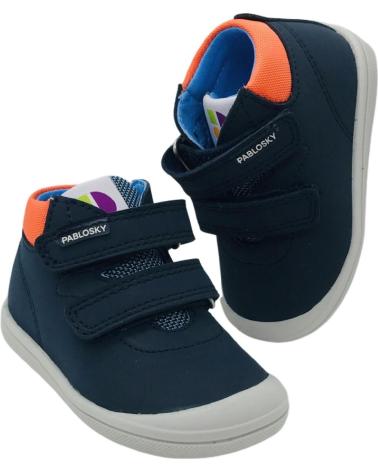 PABLOSKY BOTA BAREFOOT CON VELCRO PARA NINO 061124 COLOR MARINO AZUL