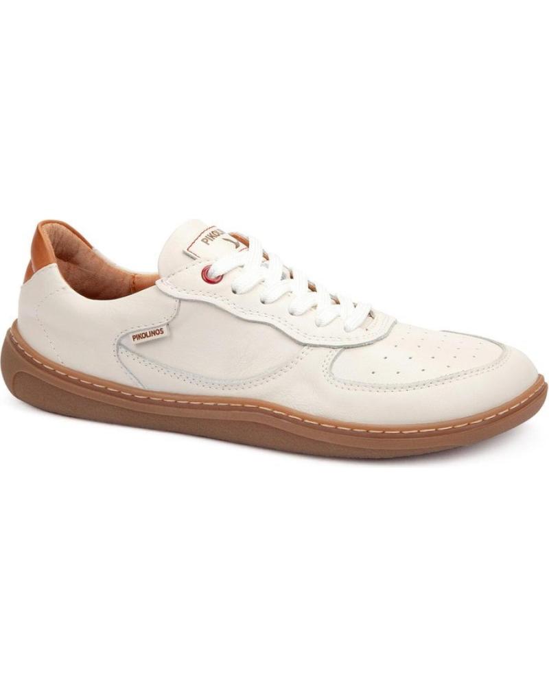 PIKOLINOS U9F-6363C1 - ZAPATILLAS CASUAL BLANCAS DE PIEL CON CORDONES BLANCO