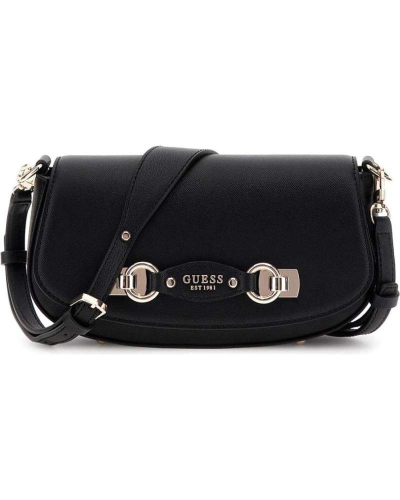 GUESS UMHÄNGETASCHE SCHWARZ HWBG8015200 MIT METALLKLAPPE NEGRO