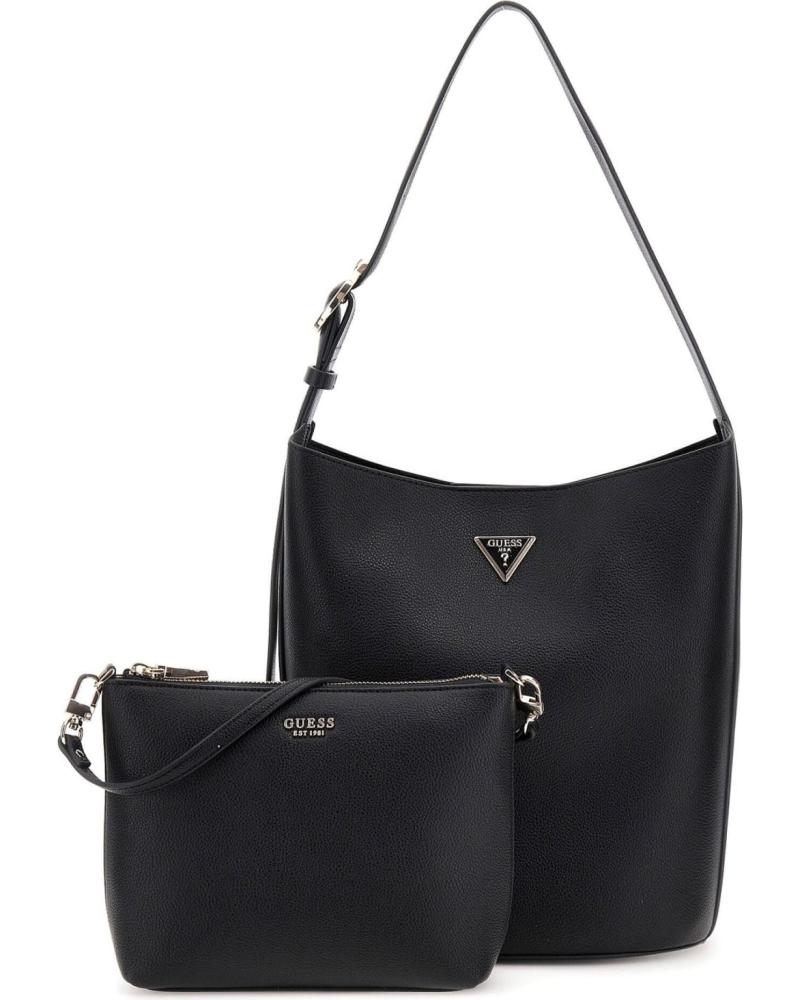 GUESS SCHULTERTASCHE UND KULTURBEUTEL SCHWARZ HWBG6974040 2-IN-1 SET NEGRO