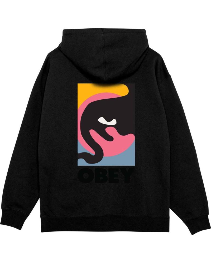 CAMISOLA COM CAPUZ OBEY BOXY FIT QUARTER ICON PRETA NAN