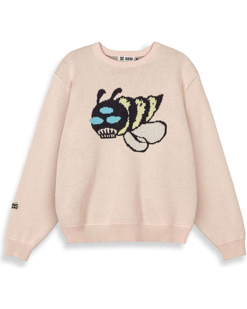 GRIMEY MAGLIONE IN MAGLIA 'THE SWARM DC SHOES X RAW HONEY' ROSA CON STAMPA APE ROSA