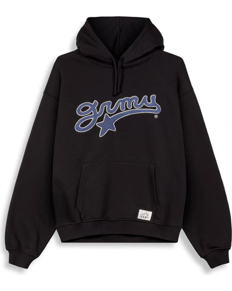 GRIMEY ORIGINAL KAPUZENPULLOVER SCHWARZ MIT LOGODRUCK BLACK