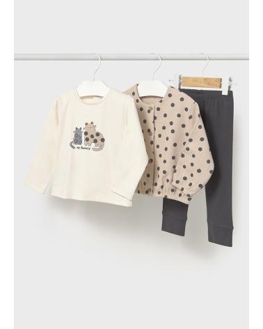 MAYORAL MODA INFANTIL NINA 2 743 041 CONJUNTO LEGGINGS 3 PIEZAS PLOM PLOMO