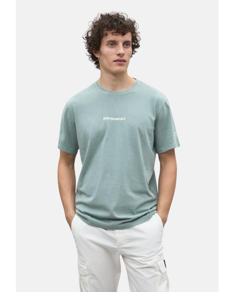 T-SHIRT A MANICHE CORTE ECOALF ALMERA 0803-143 IN COTONE BIOLOGICO VERDE VERDE