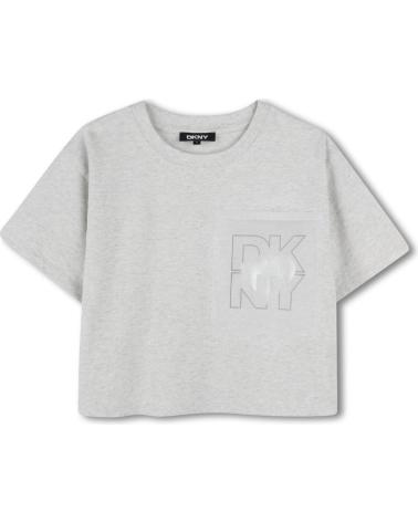 DKNY D62312A10 - T-SHIRT AMPIA IN COTONE A MANICHE CORTE GRIGIA GRIS