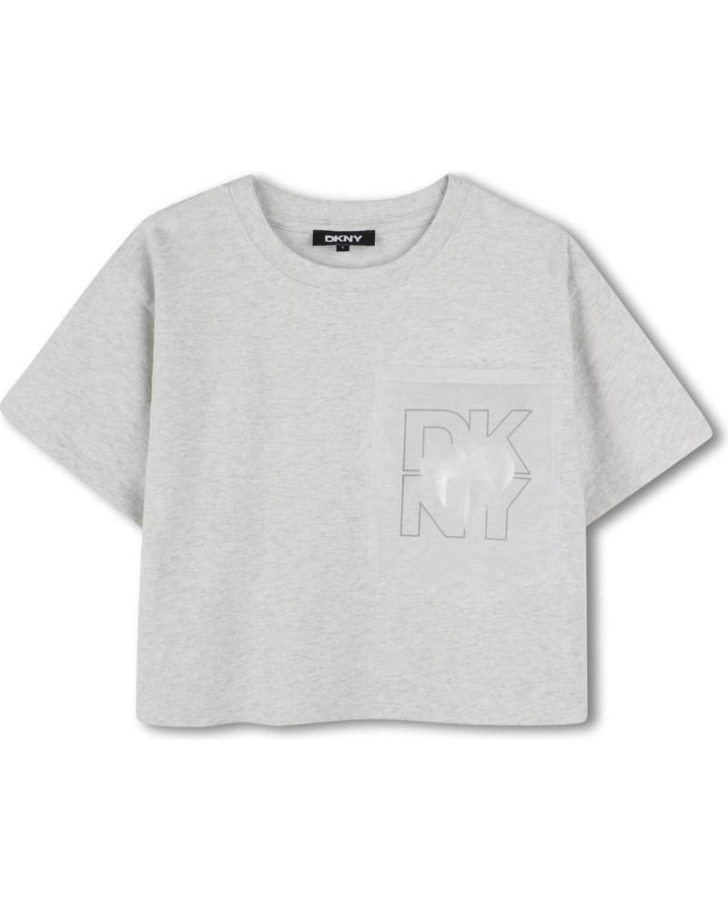 DKNY D62312A10 - WEITES BAUMWOLL-T-SHIRT MIT KURZEN ÄRMELN IN GRAU GRIS