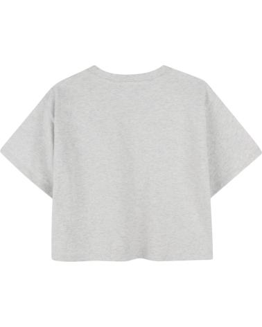 DKNY D62312A10 - WEITES BAUMWOLL-T-SHIRT MIT KURZEN ÄRMELN IN GRAU GRIS