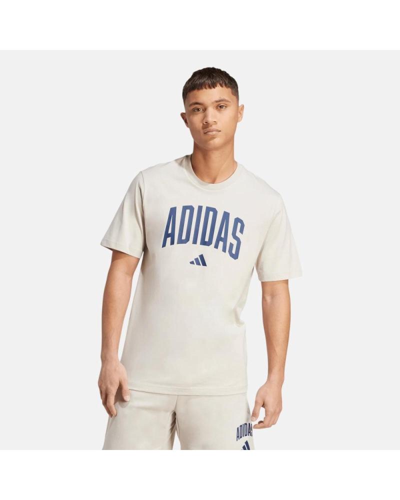 ADIDAS CAMISETA DEPORTIVA DE MANGA CORTA CON LOGO FRONTAL - BEIGE NAN