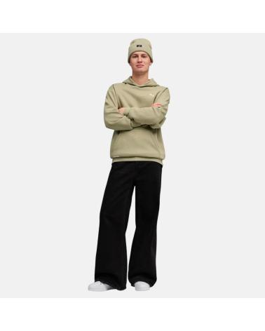 PUMA FELPA CON CAPPUCCIO ESSENTIALS UOMO VERDE OLIVA NAN