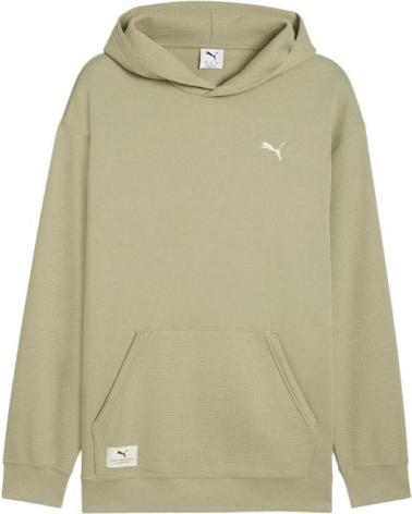 PUMA FELPA CON CAPPUCCIO ESSENTIALS UOMO VERDE OLIVA NAN