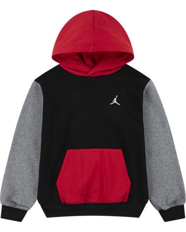 SWEAT À CAPUCHE JORDAN BICOLORE NOIR, ROUGE ET GRIS NAN