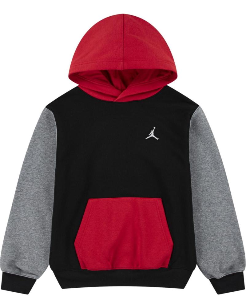 SWEAT À CAPUCHE JORDAN BICOLORE NOIR, ROUGE ET GRIS NAN