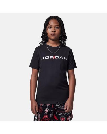 CAMISETA JORDAN LOGO TEXTO BLANCA MANGA CORTA NEGRA NAN