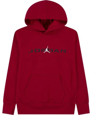 SUDADERA CON CAPUCHA JORDAN NIKE ROJA BURDEOS CON LOGO NAN