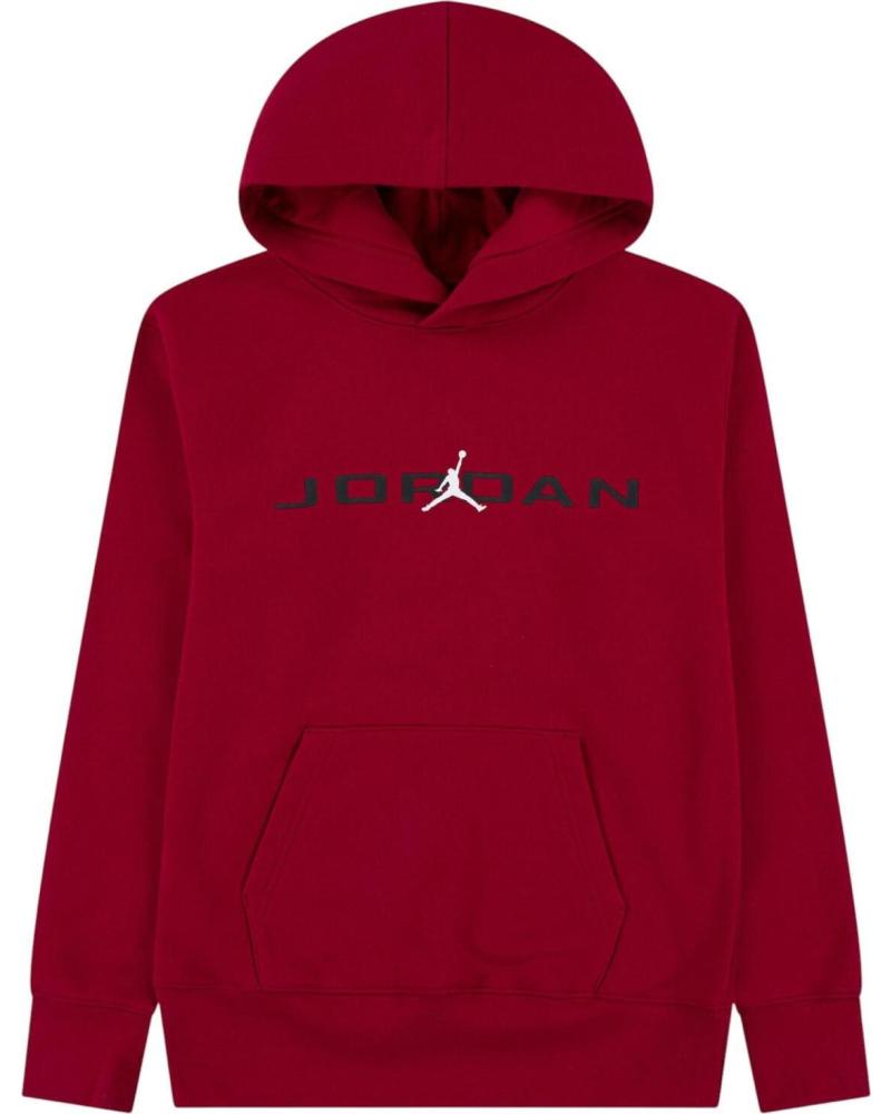 SUDADERA CON CAPUCHA JORDAN NIKE ROJA BURDEOS CON LOGO NAN