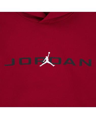 SUDADERA CON CAPUCHA JORDAN NIKE ROJA BURDEOS CON LOGO NAN